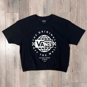 Vans Black Tee with White Globe Logo